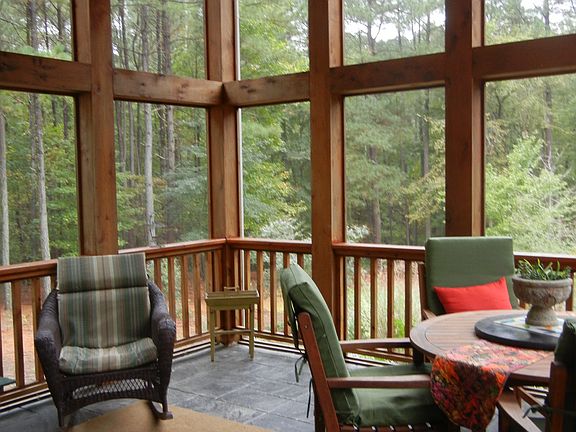 Screened porch w/ fireplace