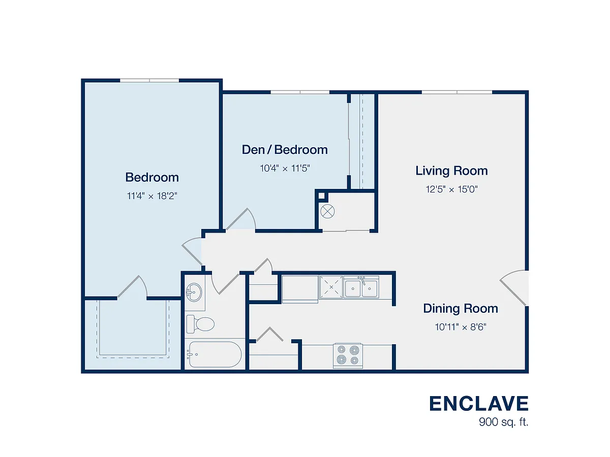Floor plan 2BD, 1Bth