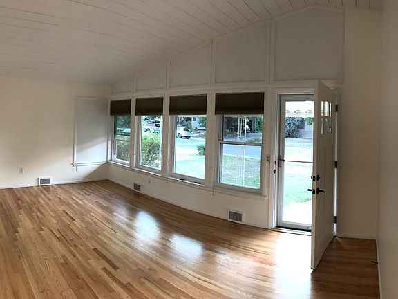 Living room with new front door
