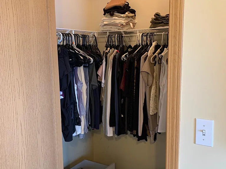 Master bedroom walk in closet