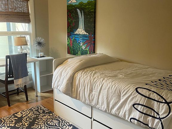 Twin bed w attached dresser