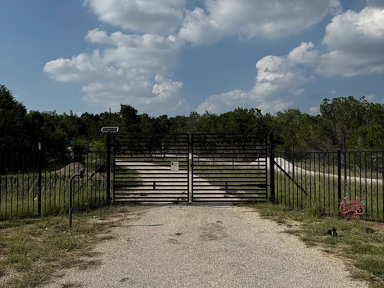 Solar powered gated entry (has a battery to store power for access at night)