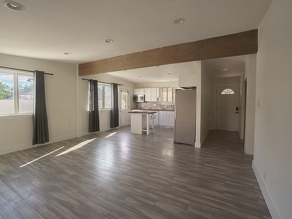 Kitchen living room and front door