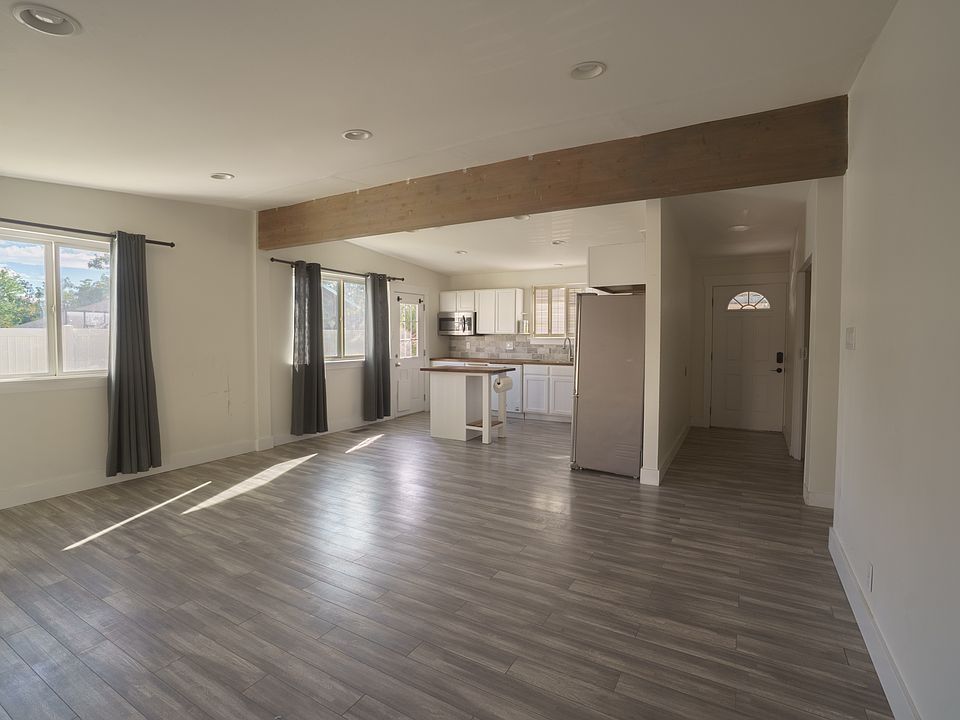 Kitchen living room and front door
