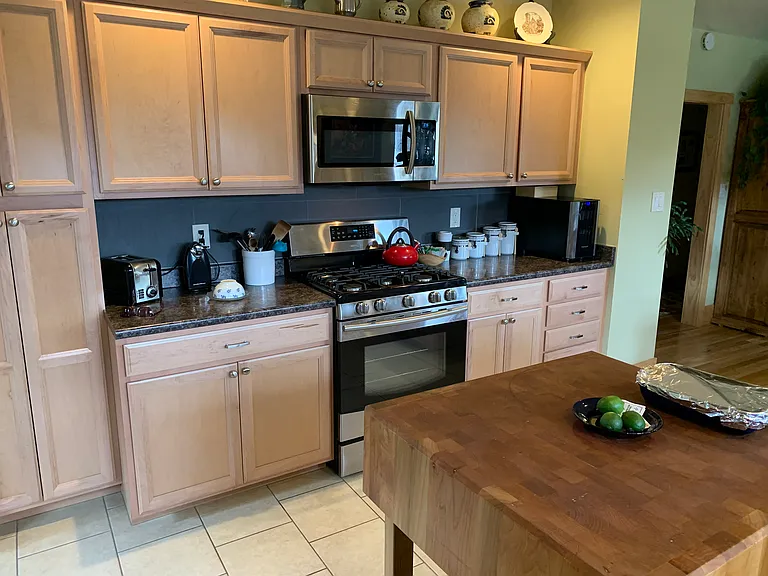 Kitchen with gas stove
