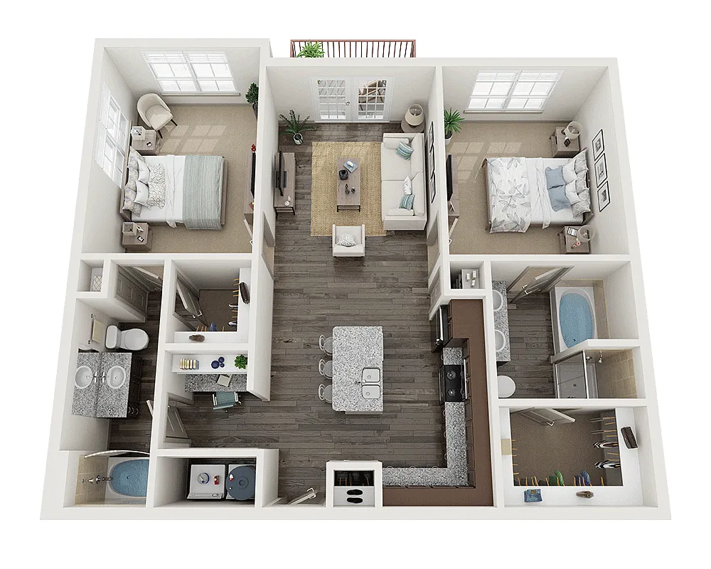 Floor plan Two Bedroom B2A