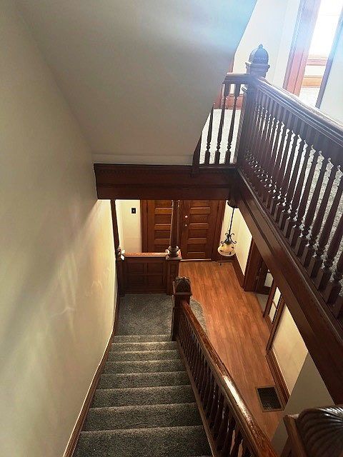 Apartment foyer and steps.