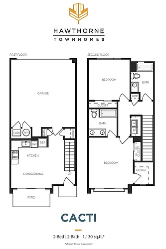 Floor plan 2 Bed, 2 Bath - Apt B
