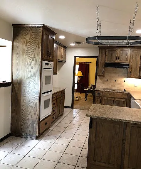 Kitchen area with double oven plus convection