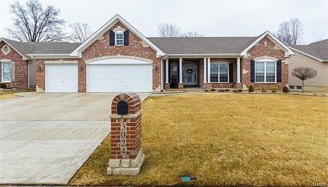 Front Elevation with Brick and Stone