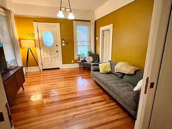 View of living room from dining area