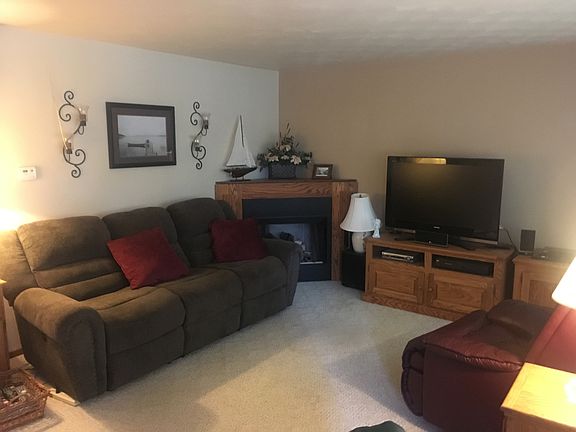 Living room with gas log