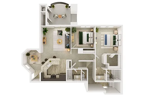 Floor plan 2BD 2BTH G6
