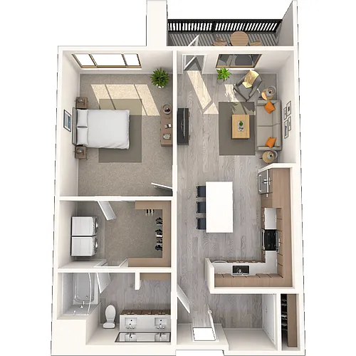 Floor plan A2A 1x1-919 SF