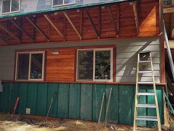 side of house from hot tub