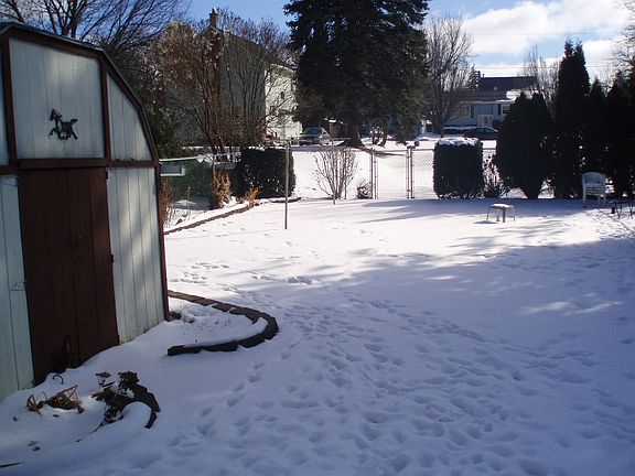 Fully fenced yard/shed/brick patio