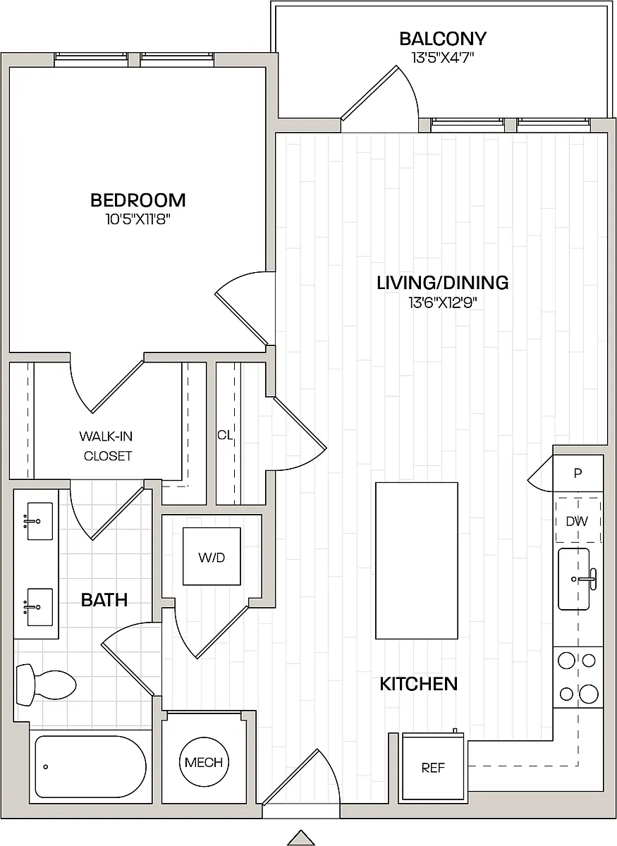 Floor plan 1 Bed/1 Bath-A1