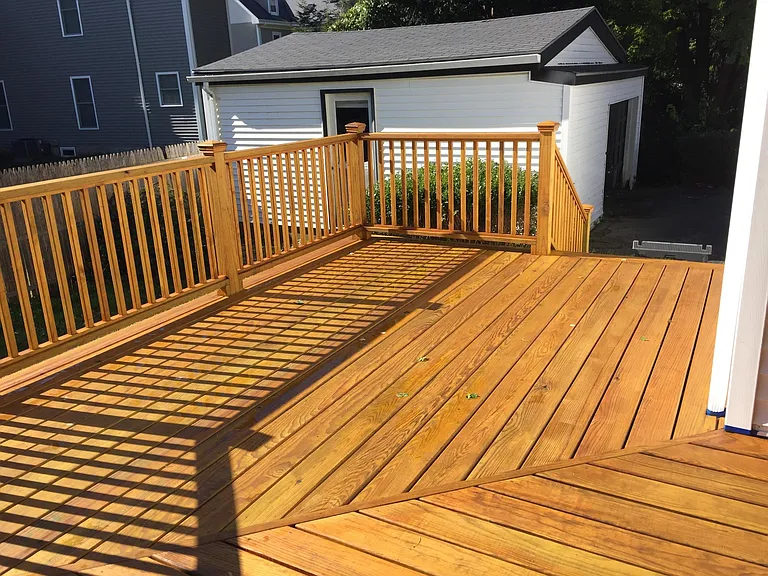 Deck looking towards garage