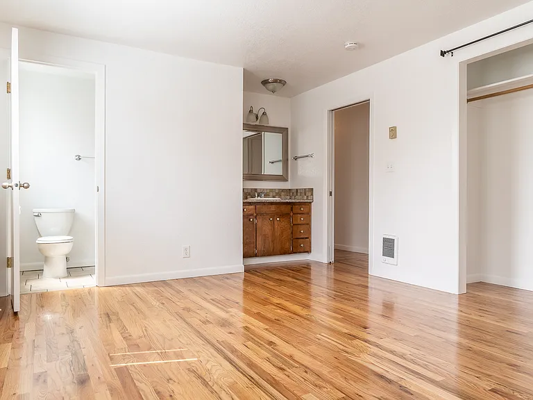 main bedroom with sink and entry into bathroom and shower