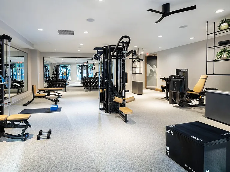 Clubhouse fitness center with strength equipment