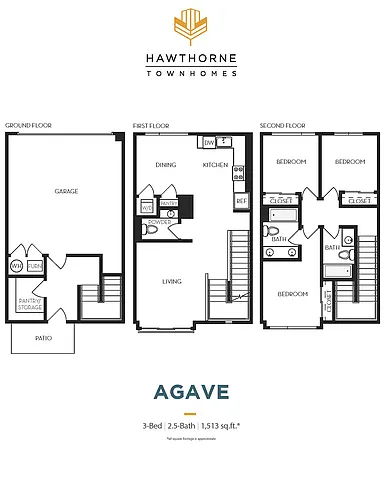 Floor plan 3 Bed, 2 Bath - Apt A