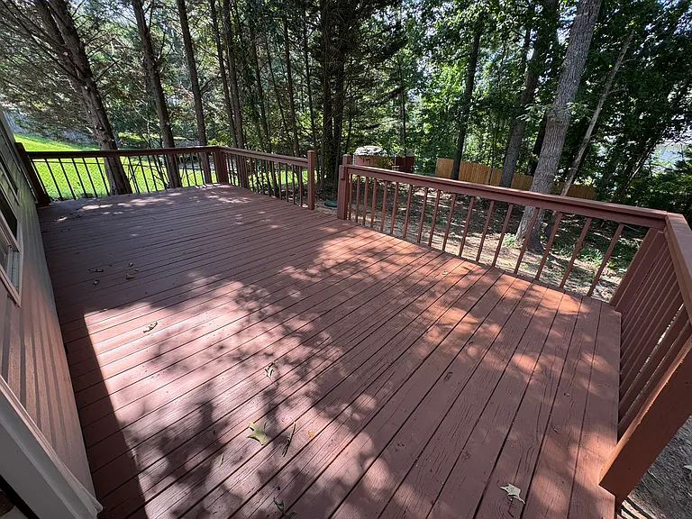 Newly painted back deck