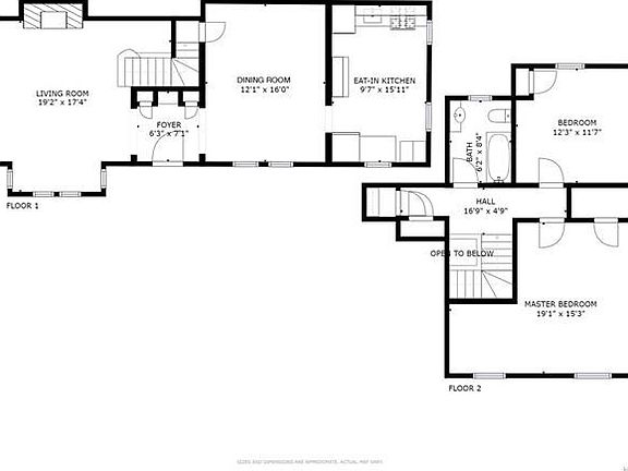 2 bedroom duplex unit floor diagram