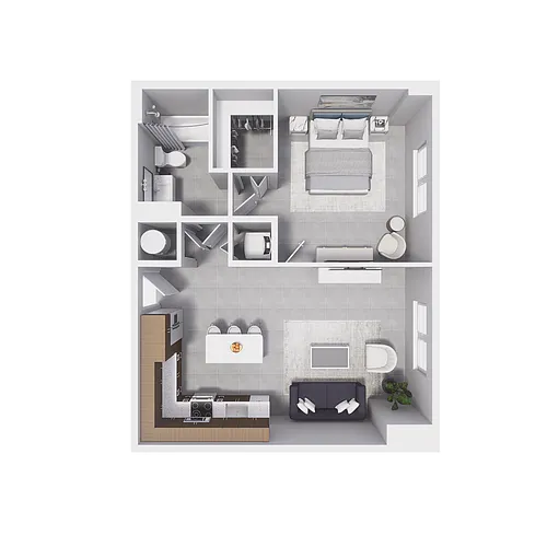 Floor plan 1x1 - 695sqft - A17D