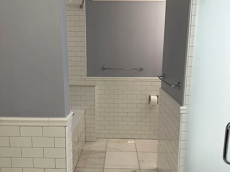 Master Bathroom with Marble Floors