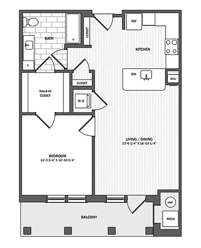 Floor plan 1Bed/1Bath-A5