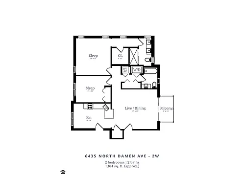 Floor plan 2 Bedroom | 2 Bath (C2)