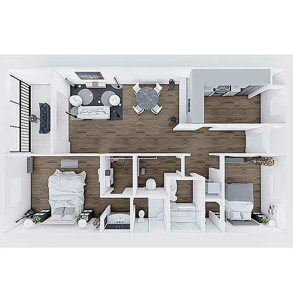 Floor plan 2 Bedroom 2 Bathroom