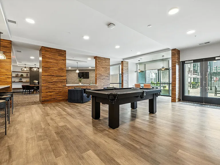 Modern Lounge Area Featuring Pool Table