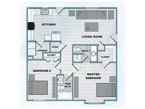 Floor plan 2x2 Deluxe