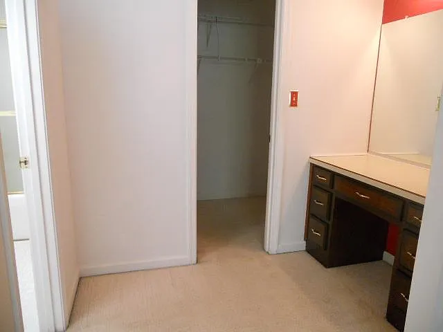 OLDER PHOTO - UPDATED PAINT/FLOORING/FIXTURE -Vanity area & walk in closet.