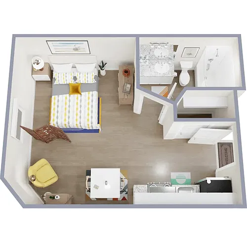 Floor plan Studio 1 Bathroom