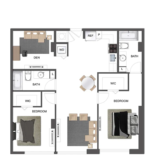 Floor plan B4 + Den