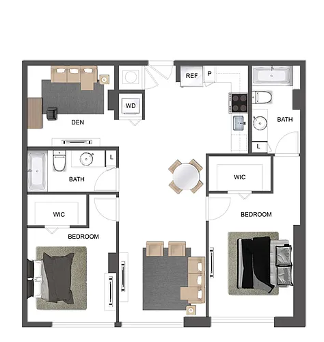 Floor plan B4 + Den