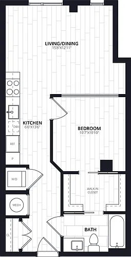 Floor plan 1 Bed/1 Bath JR-AJ09