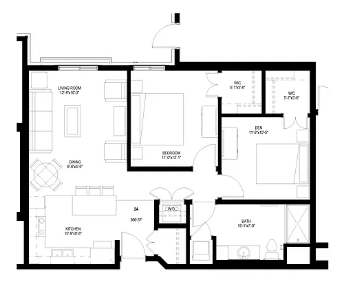 Floor plan Two Bedroom - A