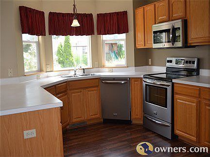 Spacious kitchen with stainless steel appliances