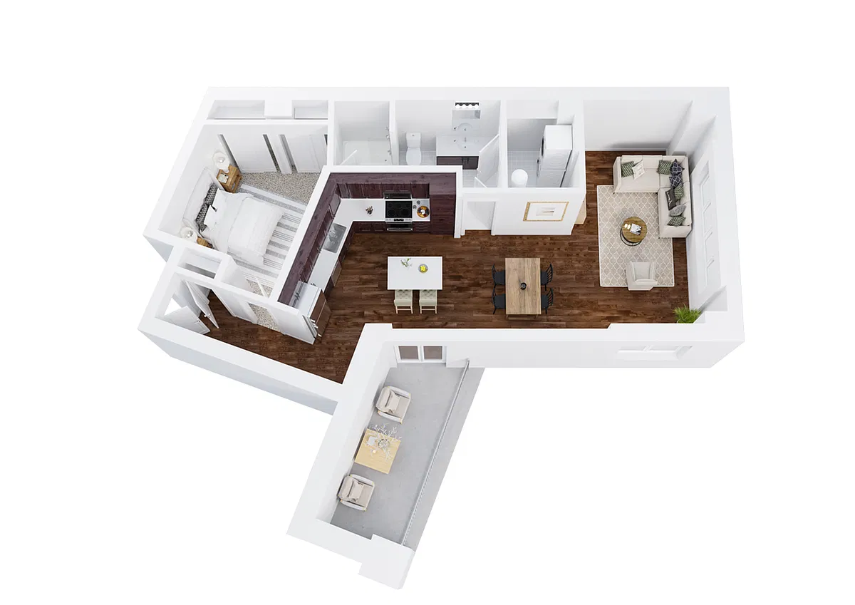 Floor plan 1x1 Balcony