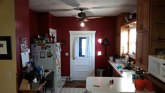 Back door opens to kitchen