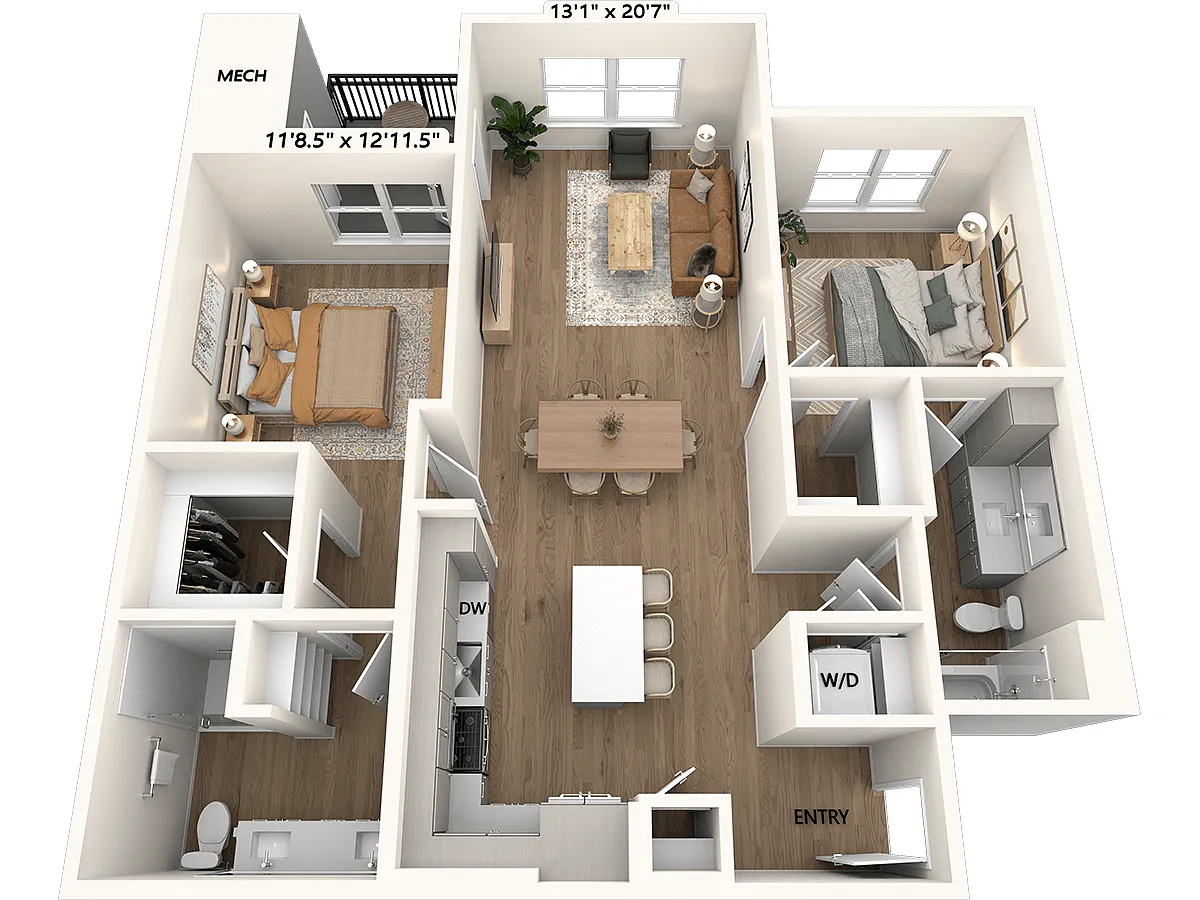 Floor plan B1-1153-Scheme III