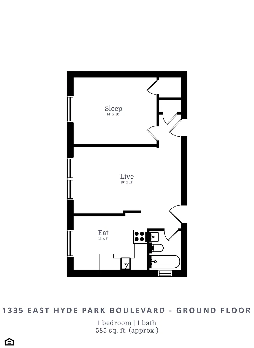 Floor plan 1 bedroom