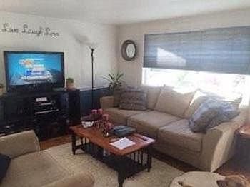 Living Room with large bay window