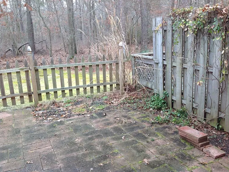Fenced in patio
