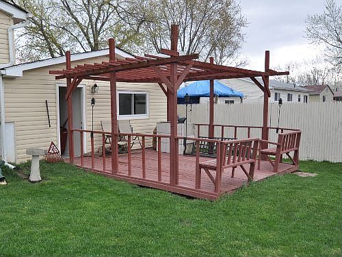 Wood deck is a great place to entertain or just relax at the end of a busy day