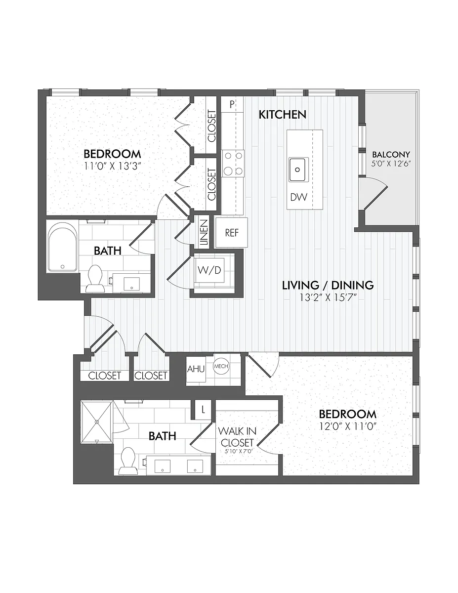 Floor plan 2 Bed/2 Bath-B4