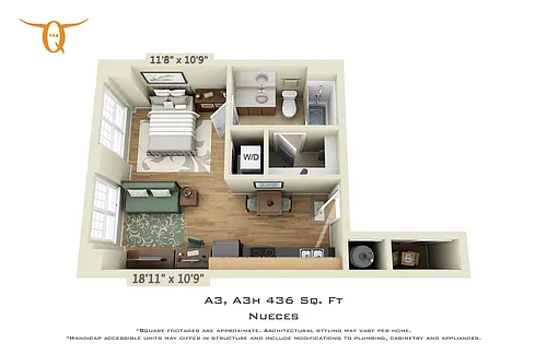 Floor plan Studio (Price Per Bed)